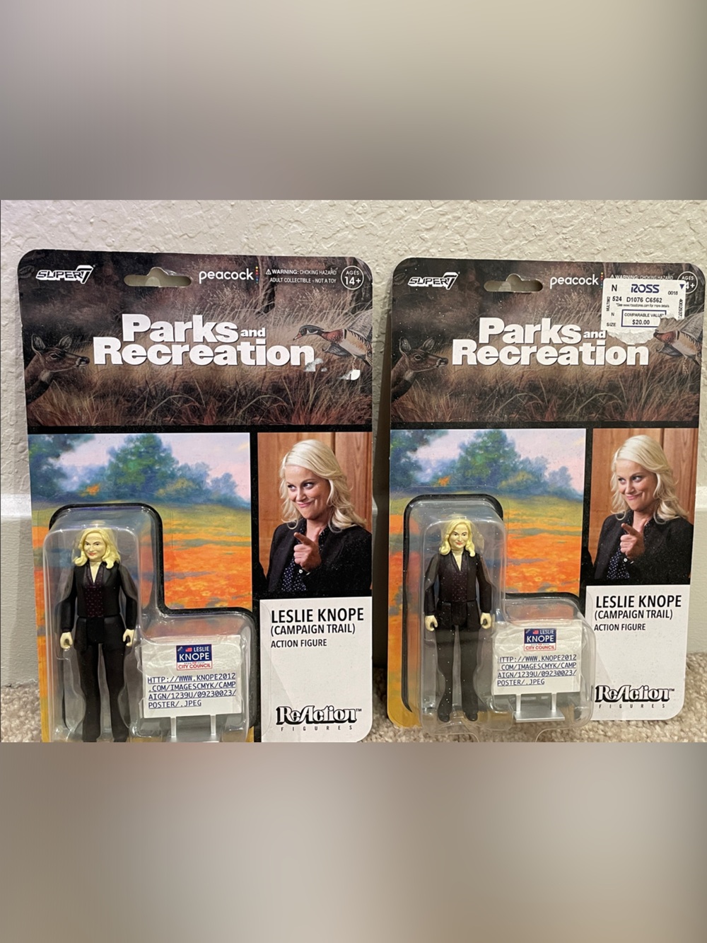 2 new Leslie Knope Action Figure - Black Outfit parks and recreation super 7 toy